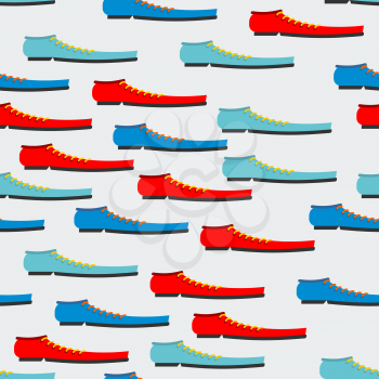 Trendy colorful shoes seamless pattern. Background of boot. Texture for baby tissue.

