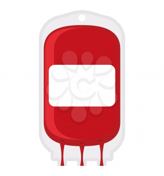 Blood donation bag white background. Blood transfusion. Medical vector illustration
