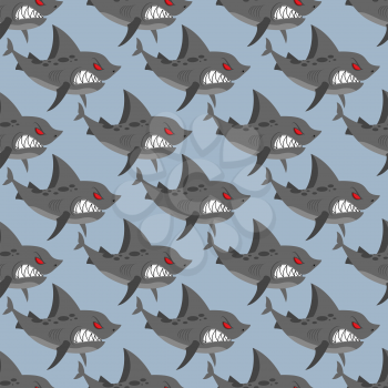 Terrible shark. Pack of sharks seamless background. Marine Pattern to  fabric. Toothy fish

