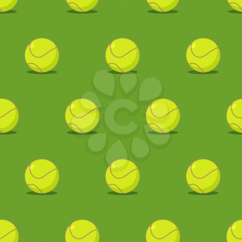 Tennis ball seamless pattern. Sports accessory ornament. Tennis background. Texture for sports game with ball
