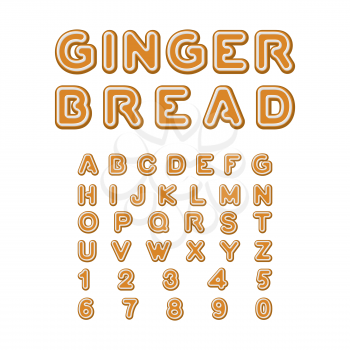 Gingerbread font. Christmas cookie Alphabet . Mint Cookies ABC. Baked letters. Edible typography. Food lettering
