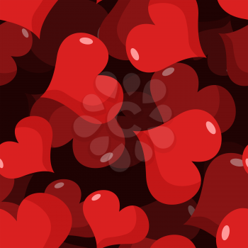 Love 3D seamless pattern. Red heart background. Texture for Valentines day. February 14 holiday for lovers.
