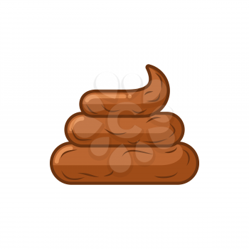 Shit on white background. Icon turd. Brown poop isolated
