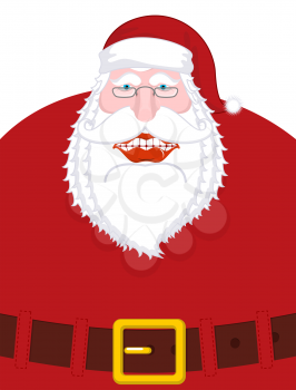 Merry Santa Claus nicker and belt. Broad smile. large mouth. Merry Christmas old man. Xmas design template. Illustration for new year
