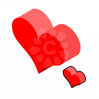 Isometric Heart on white background. love symbol