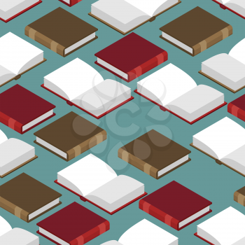 Book Isometric seamless pattern. Red and green cover. read volume
