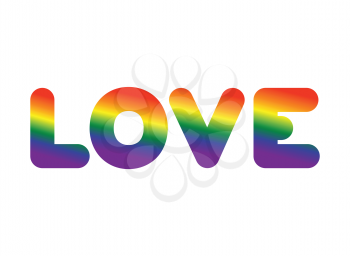 Love LGBT sign of rainbow letters. Letitiging for gays and lesbians
