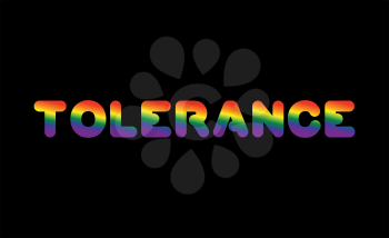 Tolerance LGBT sign of rainbow letters. Letitiging for gays and lesbians
