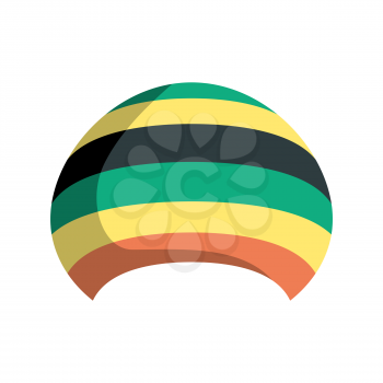 Rastafarian hat isolated. Jamaica cap on white background