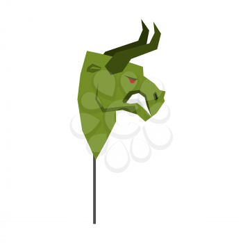 Green Bull Trader mask. guise Player on stock exchange
