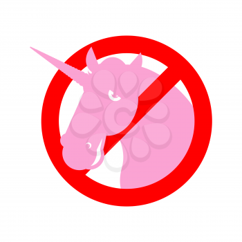 Stop unicorn. Ban LGBT red road sign. Prohibited gay