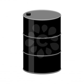 Barrel oil isolated. Black fuel container on white background. industry object

