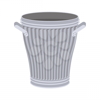 Trash can open isolated. Wheelie bin on white background. Dumpster iron