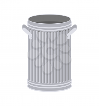 Trash can open isolated. Wheelie bin on white background. Dumpster iron.  