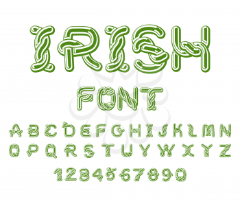 Irish font. National Celtic alphabet. Traditional Ireland ornament letter
