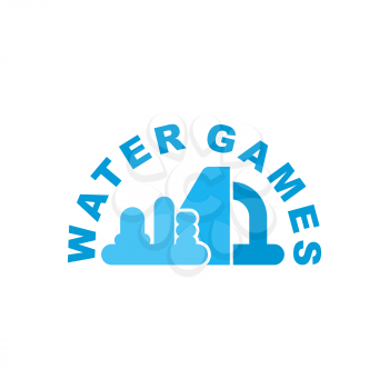 Water Games logo. Emblem for Inflatable park attraction