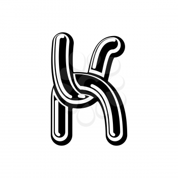 Letter K Celtic font. norse medieval ornament ABC. Traditional ancient manuscripts alphabet
