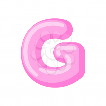 Letter G candy font. Caramel alphabet. lollipop lettering. Sweet ABC sign
