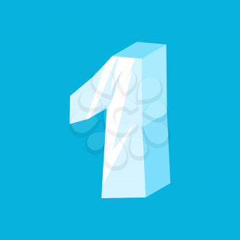 Number 1 ice. Icicles font one. Frozen alphabet symbol. Iceberg ABC sign