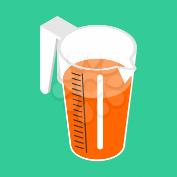Jug with orange juice isolated isometric. Orange Drink on white background
