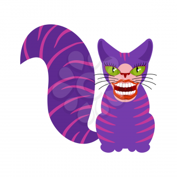 Cheshire cat is an animal from Alice in Wonderland. Broad smile. Teeth and Mouth