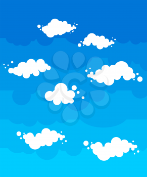 Blue Sky with clouds cartoon style. Nature background
