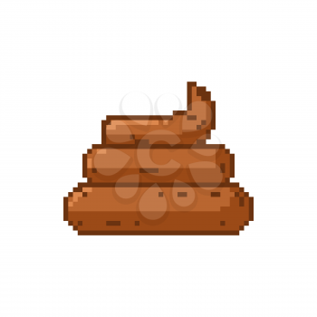 Shit Pixel art. Turd are pixelated. Poop isolated
