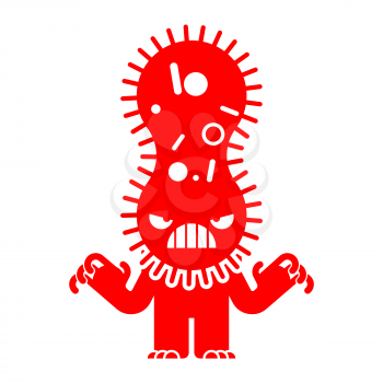 Angry Contagious Bacteria. Evil virus 2019-nCoV sign. Pandemic and epidemic spread and fear