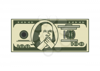 Dollar OMG portrait  Franklin. USA money. American currency. Oh my god Benjamin Franklin
