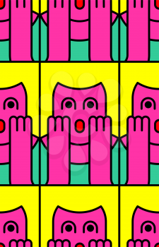 Oh my god woman pattern. OMG girl in fear. exclamation is shocked. Surprised with news sticker. Religion woman facial expressions, emotions and feelings
