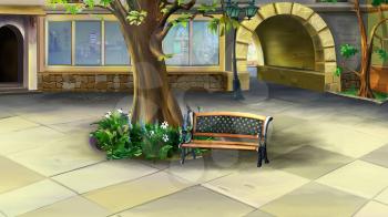 Digital painting of the Courtyard in a morning.