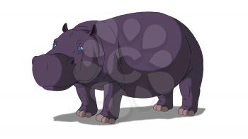 Digital painting of the African Hippo