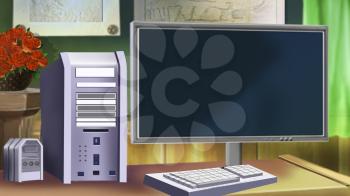Digital painting of the Desktop Computer