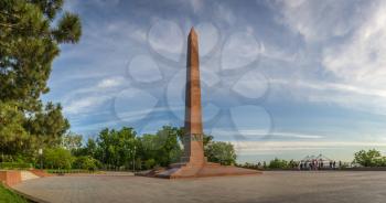 ODESSA, UKRAINE - 05.25.2018. Alley of Glory in Odessa, Ukraine. Memorial in memory of the World War 2. Monument to Unknown Sailor