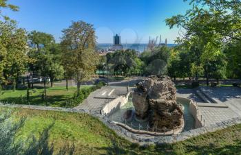 Odessa, Ukraine - 09.03.2018. Panoramic view in the Istanbul park in Odessa, Ukraine on a sunny spring morning