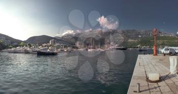 Budva, Montenegro - 07.10.2018.  Boats and Yachts in the Dukley Marina on a sunny summer day
