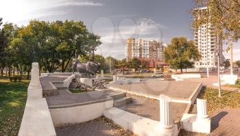 Odessa, Ukraine - 10.20.2018. Abduction of Europa Monument in Odessa, Ukraine