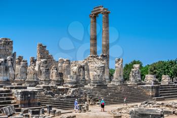 Didyma, Turkey – 2019-07-20. The Temple of Apollo at Didyma, Turkey. Panoramic view on a sunny summer day