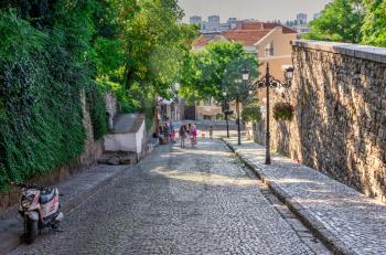 Plovdiv, Bulgaria - 07.24.2019. Streets in  Plovdiv old town, Bulgaria, on a sunny summer day