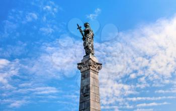 Ruse, Bulgaria - 07.26.2019. Freedom Monument in the city of Ruse, Bulgaria, on a sunny summer day