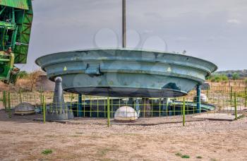 Pobugskoe, Ukraine 09.14.2019. Launch mine SS 19 Satan rocket in Soviet Strategic Nuclear Forces Museum, Ukraine, on a sunny day