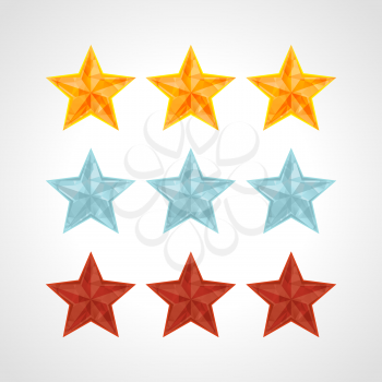 Star Rating Template Vector IN POLYGONAL style