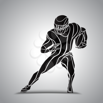 Silhouette of abstract american football player, vector illustration
