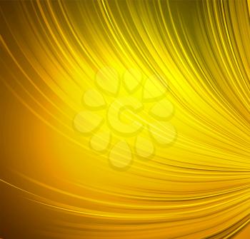 Brightly lit gold curtain background. Vector illustration.