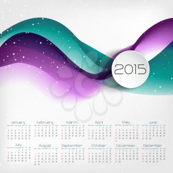 2015 color  Calendar.  Vector illustration.  EPS 10