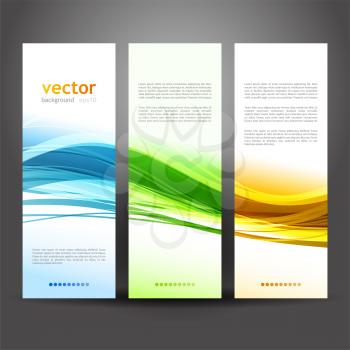 Vector illustration Collection banners modern wave design