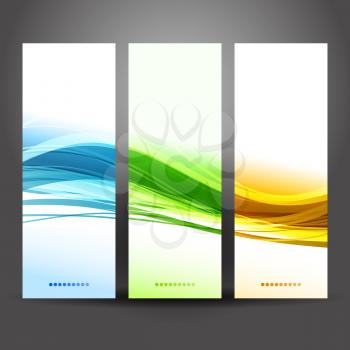 Vector illustration Collection banners modern wave design