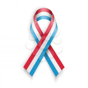Abstract blue white red ribbon flag of Luxembourg