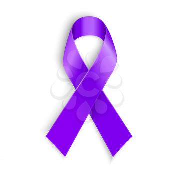 Vector Violet ribbon as symbol of Hodgkin Disease awareness