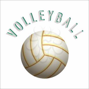 Volleyball ball isolated on white background vector illustration